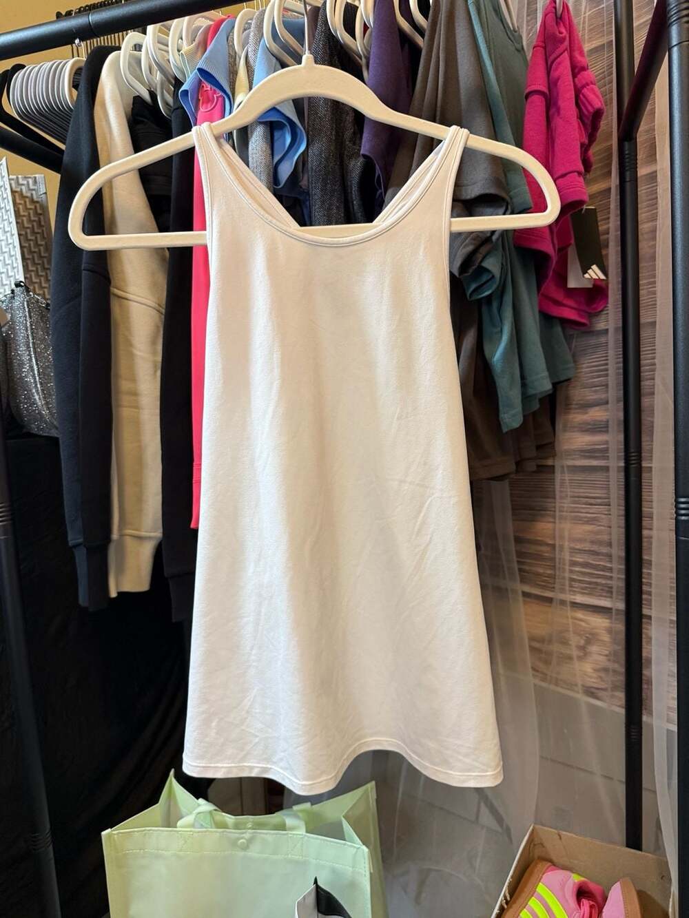 Alo Yoga White High-Neck Alosoft Ribbed Tank Top
